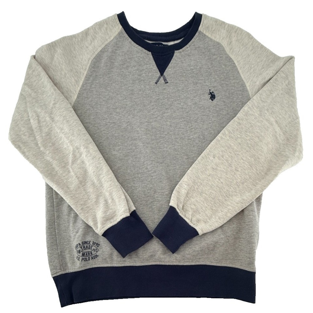 U.S. Polo Assn Sweatshirt Mens Medium Gray Crewneck Pullover Logo Casual